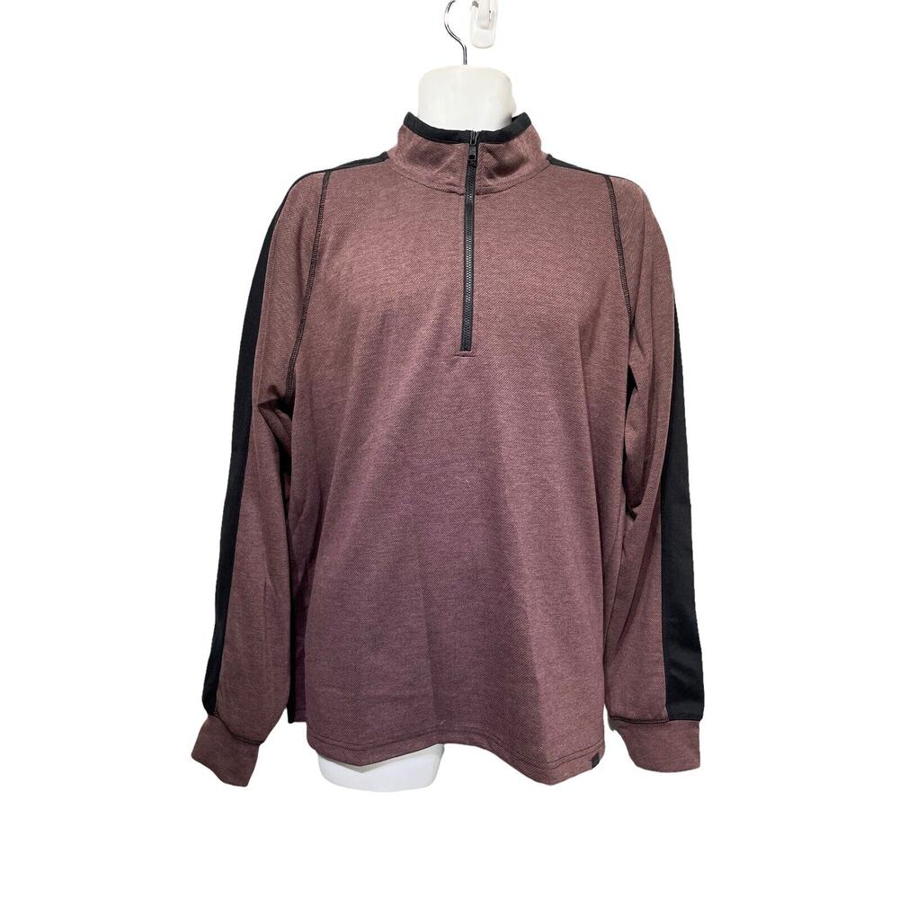 HAWKE & CO. Mens Performance Long Sleeve 1/4 Zip Pullover Active Sweatshirt L